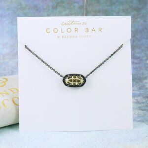 Kendra Scott Elisa Light Gold Plated Filigree Necklace Gunmetal Tone